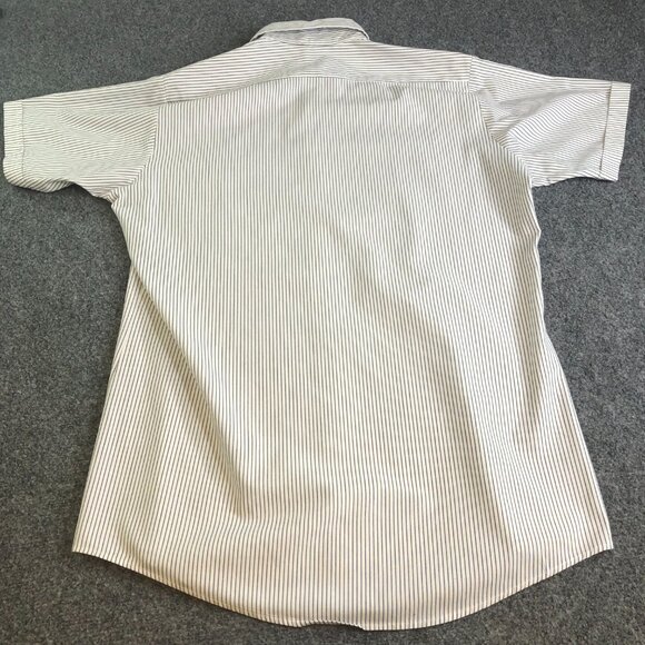 Unitog Short Mens 15 15.5 White Blue USA Hickory Stripe Uniform Worker 70s 80s - Picture 8 of 10